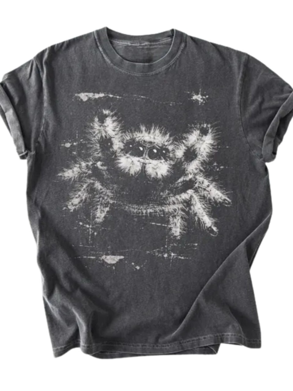 Gildan Short Sleeve Tee with White Spider Graphic, Halloween shirt